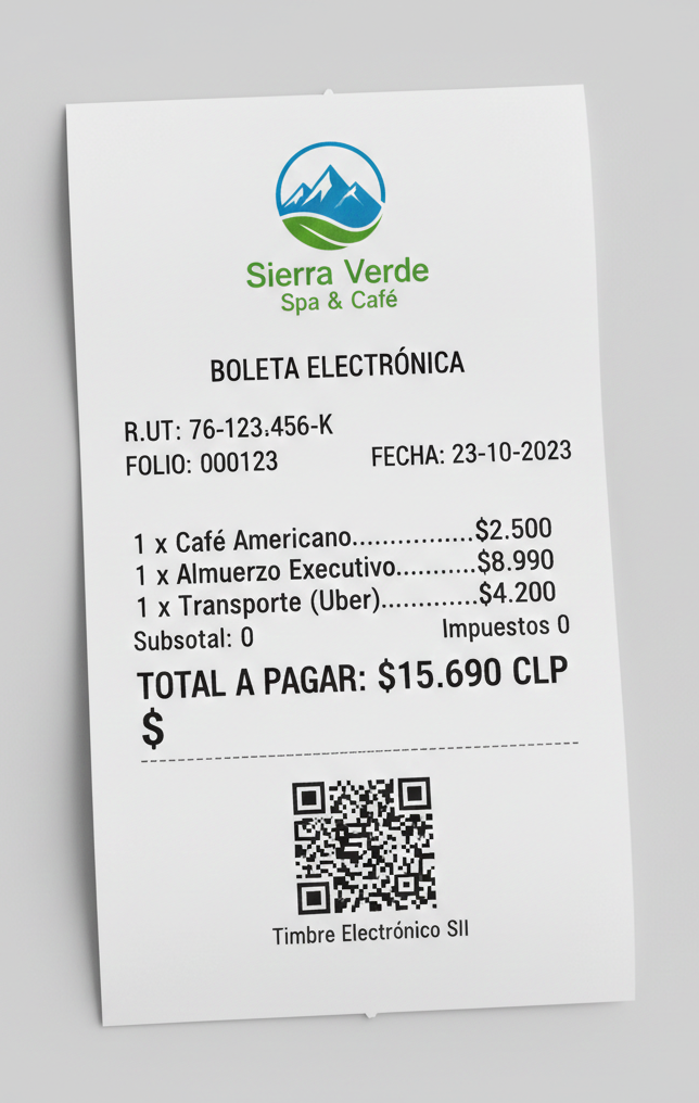 Ejemplo de comprobante usado en el flujo de Boletia